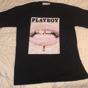 Playboy x missguided black graphic T-shirt dress